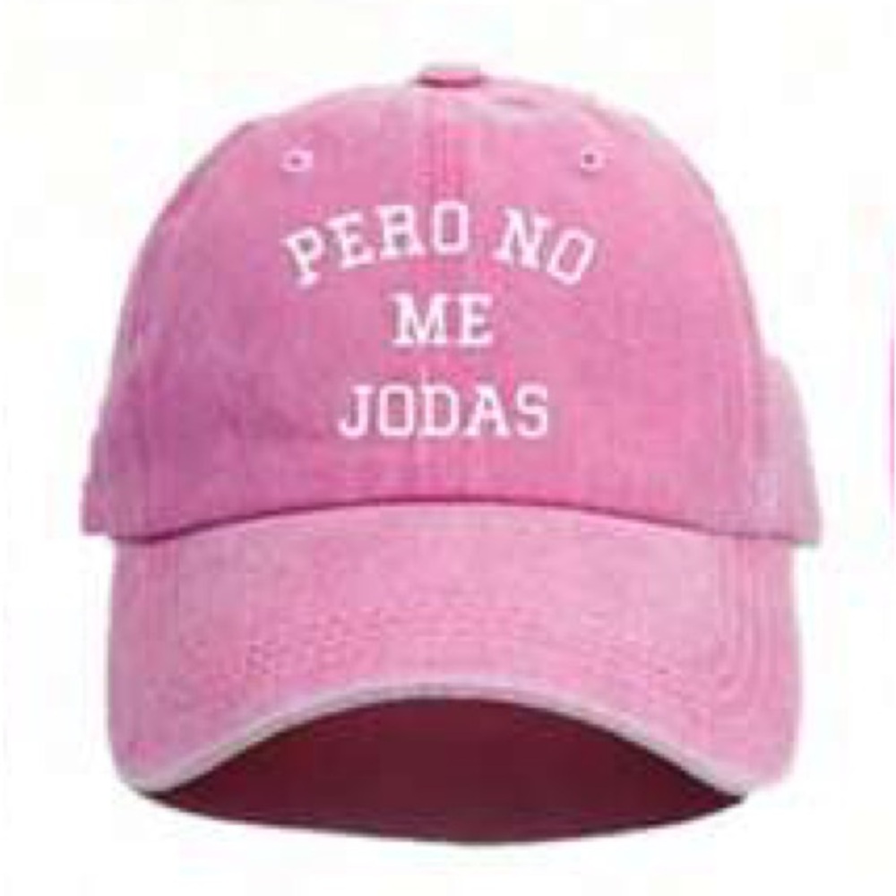 Pink Baseball Cap with White Text (Pero no me Jodas) - Picture 1 of 1